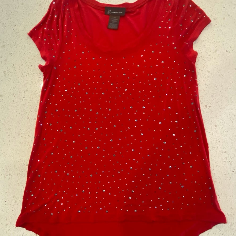 INC International Concepts tee with silver studs